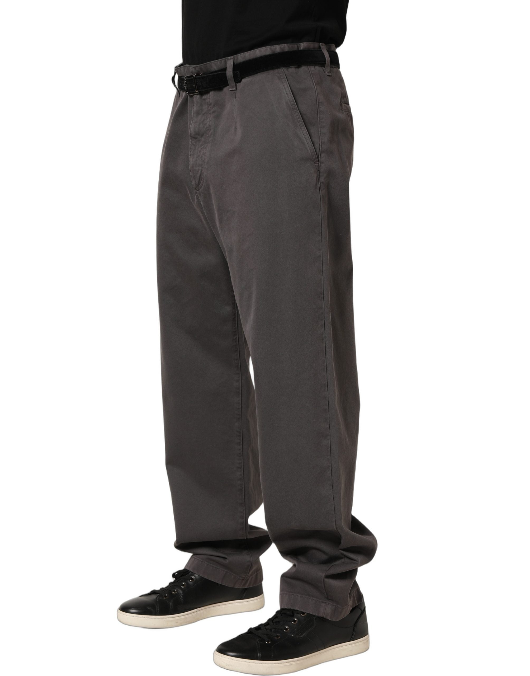 Dark Gray MidWaist Straight Men Trouser Pants