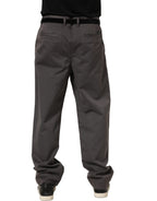 Dark Gray MidWaist Straight Men Trouser Pants