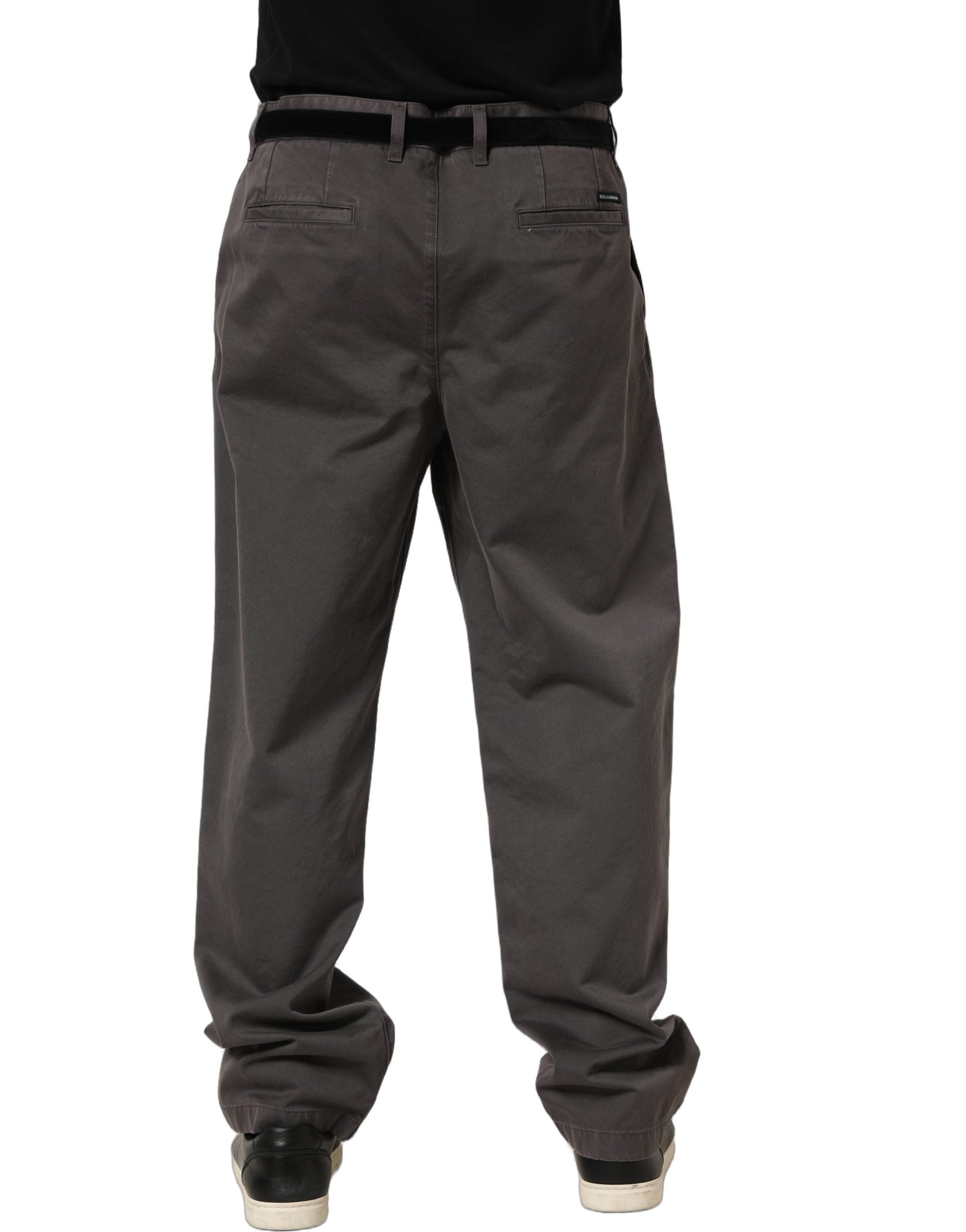 Dark Gray MidWaist Straight Men Trouser Pants