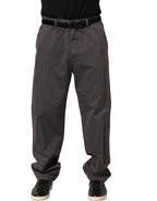 Dark Gray MidWaist Straight Men Trouser Pants