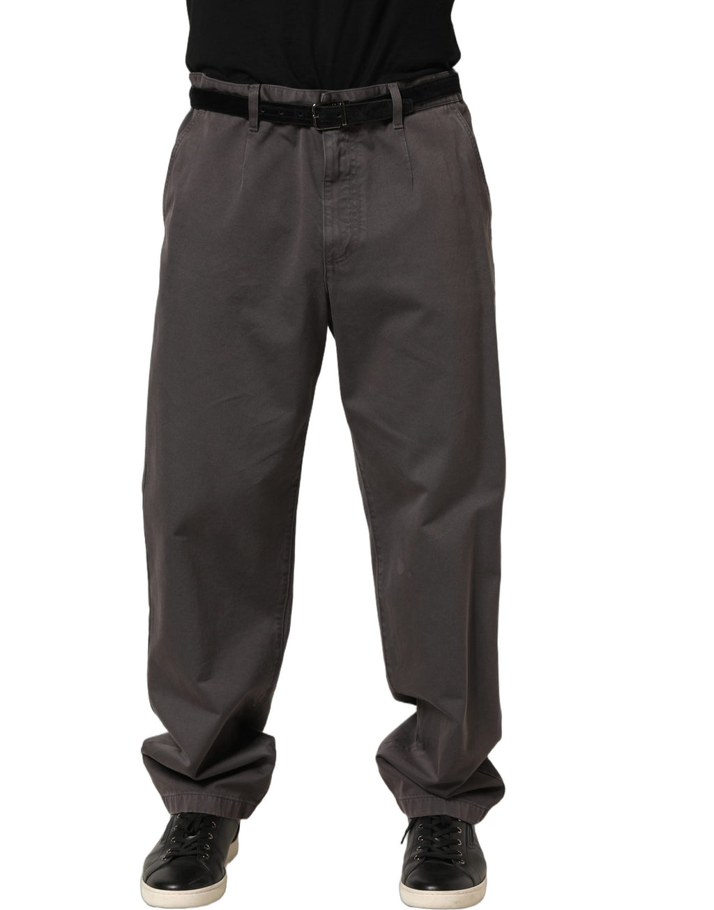 Dark Gray MidWaist Straight Men Trouser Pants