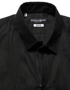 Black MARTINI Long Sleeves Linen Dess Shirt