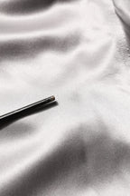 Metallic Grey Satin Silk Formal Dress Shirt