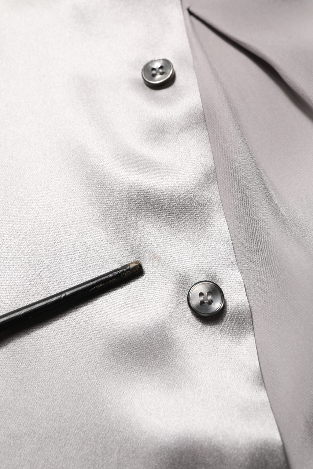 Metallic Grey Satin Silk Formal Dress Shirt