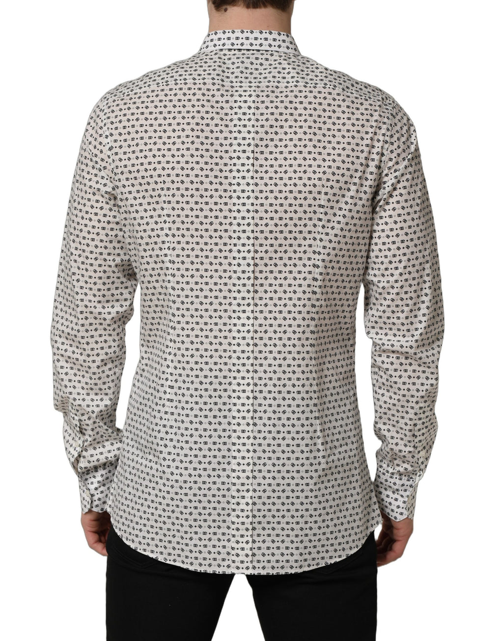 White Logo GOLD Long Sleeves Dress Shirt