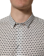 White Logo GOLD Long Sleeves Dress Shirt