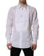 White GOLD Long Sleeves Bib Men Dress Shirt
