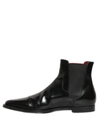 Black Chelsea Slip On Men Ankle Boots Shoes