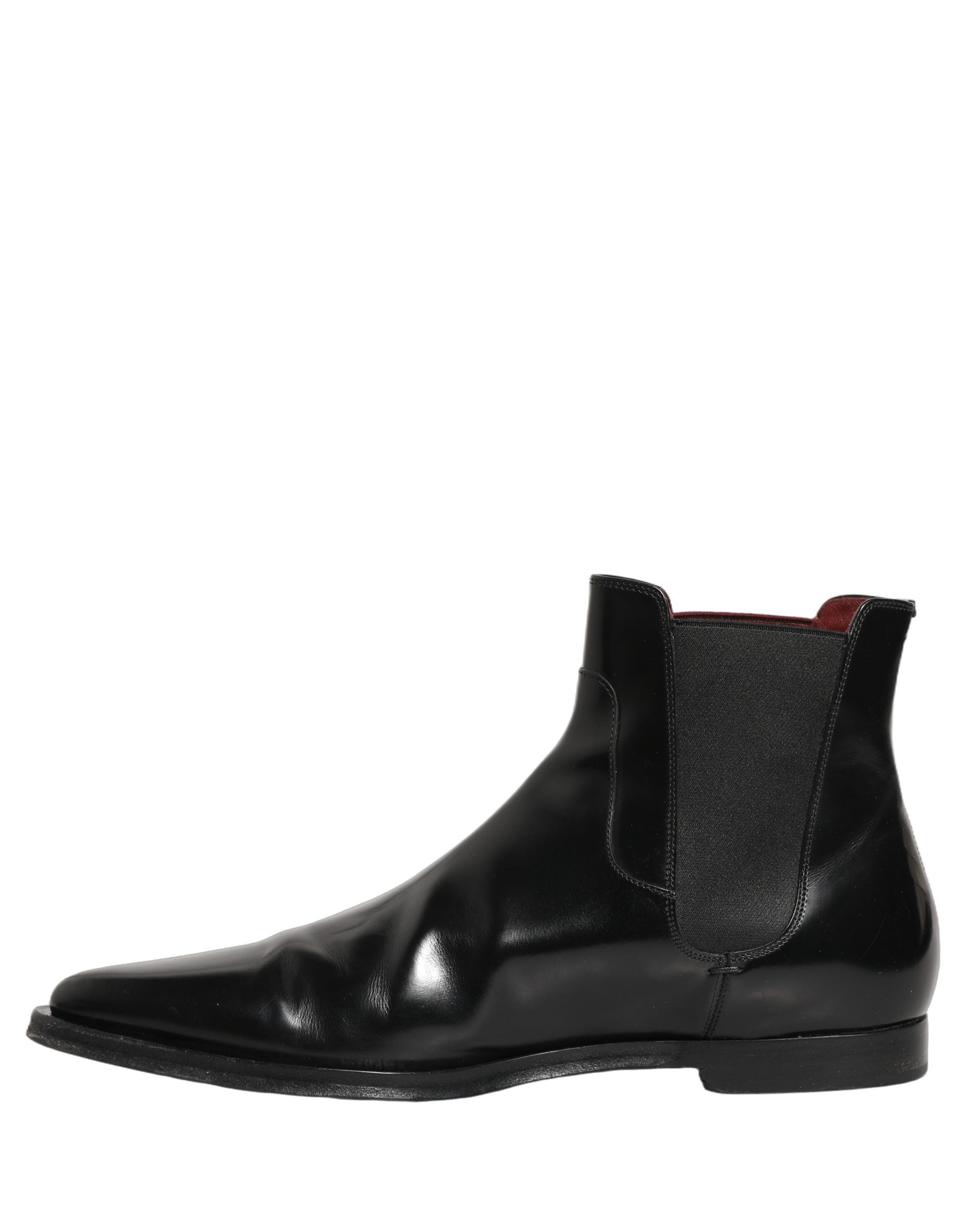 Black Chelsea Slip On Men Ankle Boots Shoes