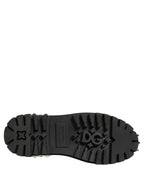 Black Leather Studded Hi-Trekking Derby Shoes