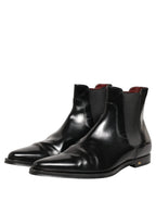 Black Chelsea Slip On Men Ankle Boots Shoes
