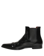 Black Chelsea Slip On Men Ankle Boots Shoes