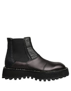 Black Chelsea Boots Leather Slip On Men Shoes