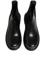 Black Chelsea Boots Leather Slip On Men Shoes