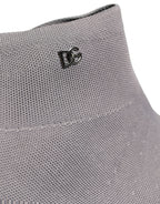Gray Stretch Mesh Men Ankle Boots Shoes