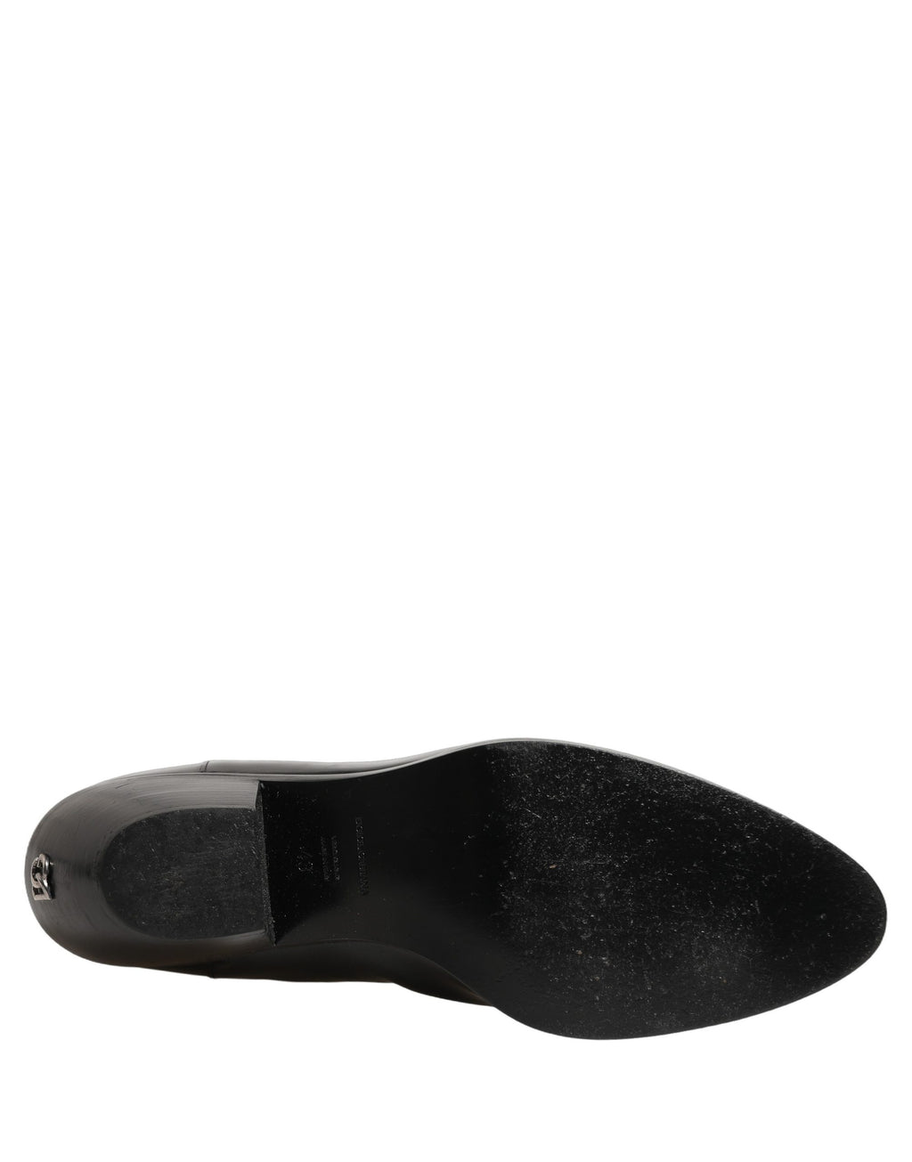 Black Leather Chelsea Mid Calf Boots Shoes
