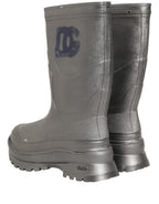 Metallic Silver Pull On Rain Boots Men Shoes
