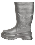 Metallic Silver Pull On Rain Boots Men Shoes