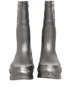 Metallic Silver Pull On Rain Boots Men Shoes