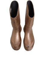 Rose Gold PVC Pull On Rain Boots Men Shoes