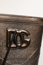 Bronze PVC Pull On Rain Boots Men Shoes