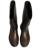 Bronze PVC Pull On Rain Boots Men Shoes