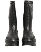 Black PVC Pull On Rain Boots Men Shoes
