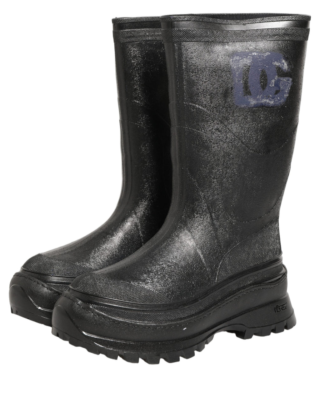 Black PVC Pull On Rain Boots Men Shoes
