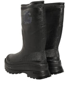Black PVC Pull On Rain Boots Men Shoes