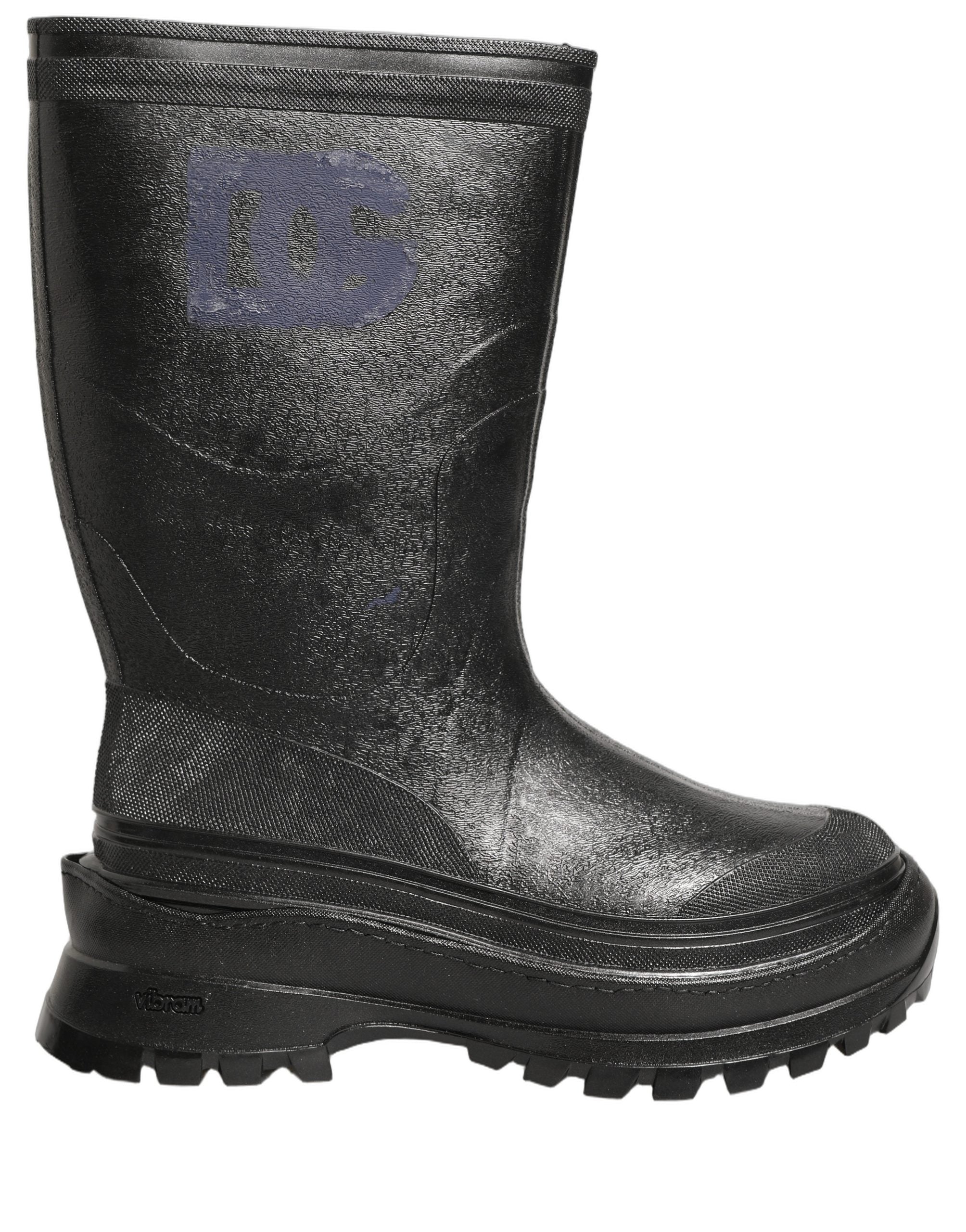 Black PVC Pull On Rain Boots Men Shoes