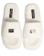 White Faux Fur Flats Men Slides Sandals Shoes