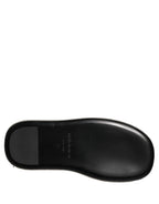Black Crystal Embellished Platform Men Slides Shoes
