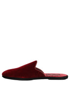 Red Suede Slides Flat Slipper Men Shoes