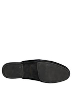 Dark Blue Suede Slides Flat Slipper Men Shoes