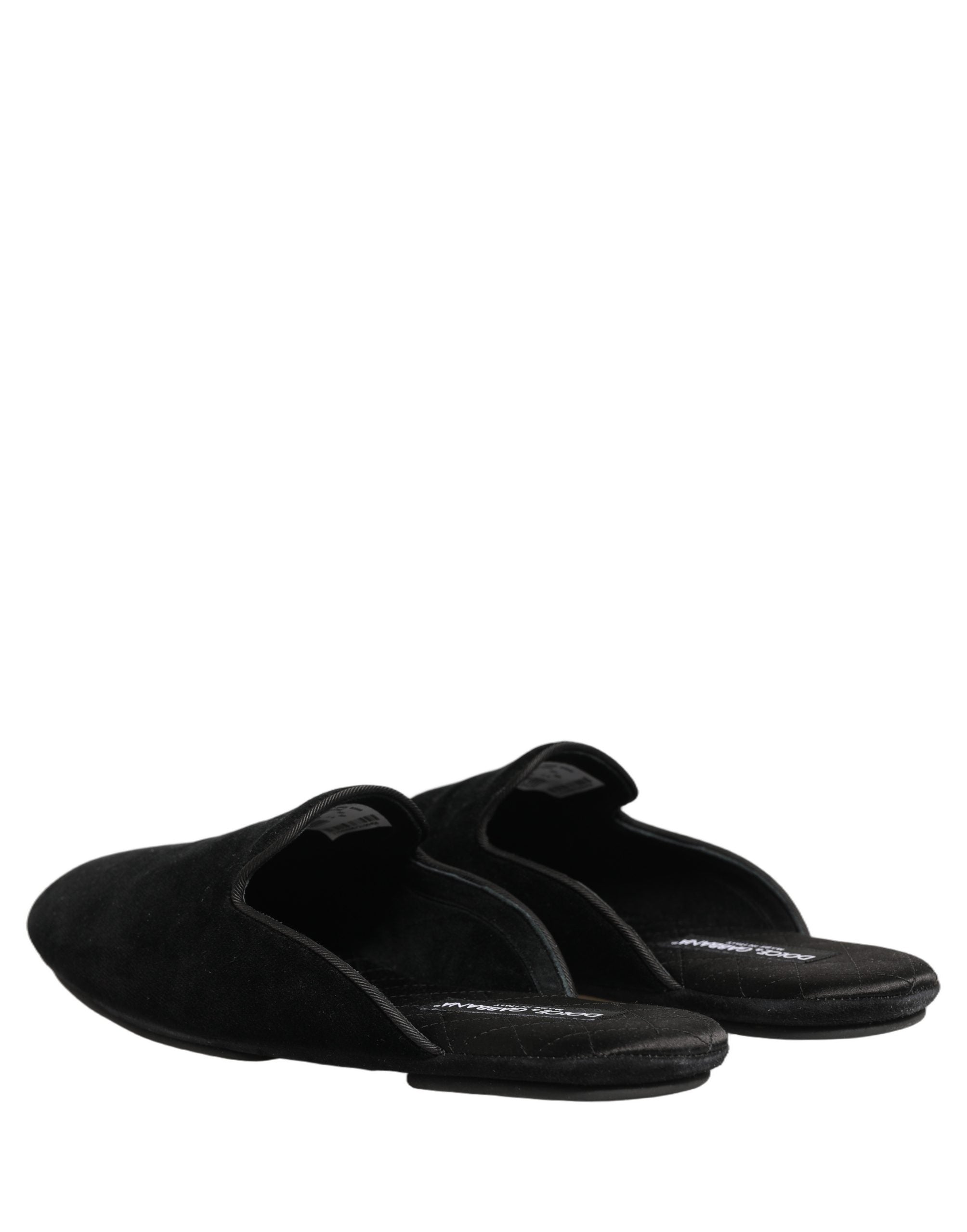 Black Suede Slides Flat Slipper Men Shoes