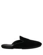 Black Suede Slides Flat Slipper Men Shoes