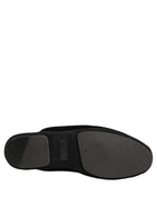 Black Suede Slides Flat Slipper Men Shoes