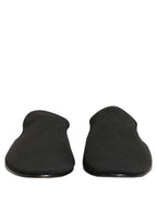 Black Suede Slides Flat Slipper Men Shoes