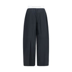 Black Cotton Casual Pants