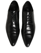 Black Leather Derby Dress Men Formal Shoes