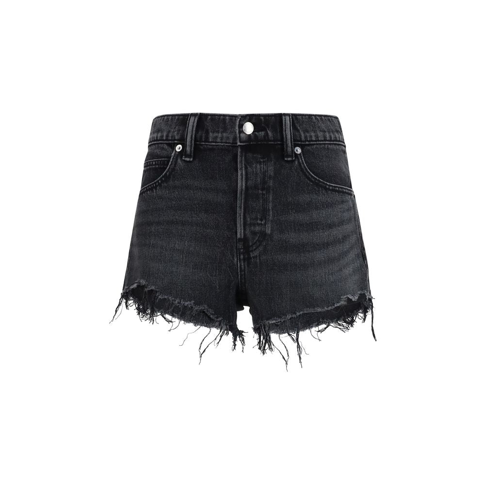 Black Cotton Bermuda Shorts