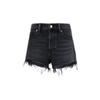 Black Cotton Bermuda Shorts