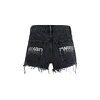 Black Cotton Bermuda Shorts