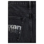 Black Cotton Bermuda Shorts