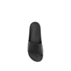 Black Rubber Flat Sandals