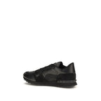 Black Polyester Athletic Sneakers