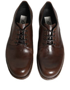 Brown Leather Derby Dress Men Formal Shoes