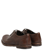 Brown Leather Derby Dress Men Formal Shoes