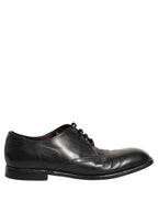 Black Leather Derby Dress Men Formal Shoes