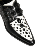 Black Embellished Derby Monk Strap Men Shoes